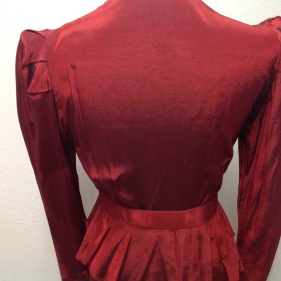 Vintage Classified 3 Piece Dynasty Style Burgundy Evening Dress Outfit  Sz 11/12 - Picture 5 of 11
